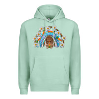 Seafoam Easter Bunny with carrot rainbow Easter Day Premium Hoodie - HowdyJamesFarm