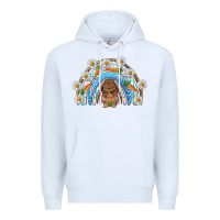 White Easter Bunny with carrot rainbow Easter Day Premium Hoodie - HowdyJamesFarm