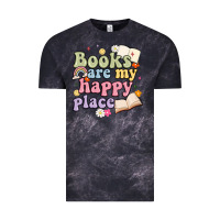 Cloud Black books are my happy place Vintage Tee - MaliasSmallBusiness