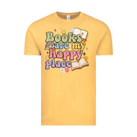 Vintage Mustard books are my happy place Vintage Tee - MaliasSmallBusiness