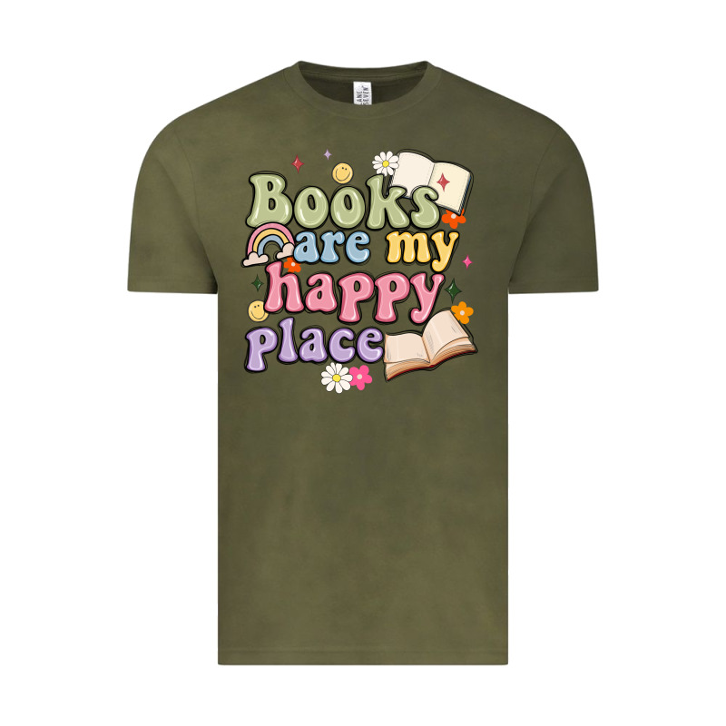 Books Are My Happy Place Vintage Tee by MaliasSmallBusiness | Teevron