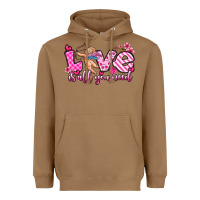 Toasted Coconut love is all you need Heavyweight Hoodie - OliviaCreatesArt