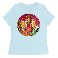 Baby Blue christmas champagne bottle and champagne's Ladies Tee - AdoDesignShop