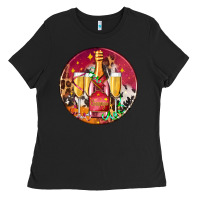 Christmas Champagne Bottle And Champagne's Ladies Tee | Teevron