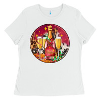 White christmas champagne bottle and champagne's Ladies Tee - AdoDesignShop