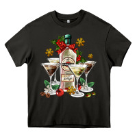 Asphalt Christmas martini  and martini bottle Heavy Core Tee - AdoDesignShop