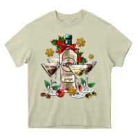 Mossy Christmas martini  and martini bottle Heavy Core Tee - AdoDesignShop