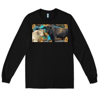 Black Charolais and black angus bull with sunflower and leopard Long Sleeve Tee - RanaPortraitStore