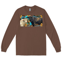 Chestnut Charolais and black angus bull with sunflower and leopard Long Sleeve Tee - RanaPortraitStore