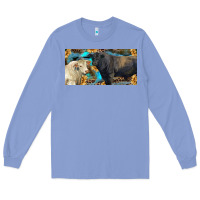 Colony Blue Charolais and black angus bull with sunflower and leopard Long Sleeve Tee - RanaPortraitStore