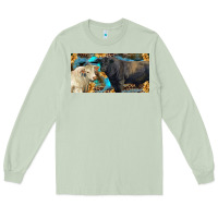 Matcha Charolais and black angus bull with sunflower and leopard Long Sleeve Tee - RanaPortraitStore