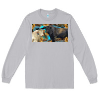 Moon Dust Charolais and black angus bull with sunflower and leopard Long Sleeve Tee - RanaPortraitStore