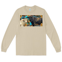 Charolais And Black Angus Bull With Sunflower And Leopard Long Sleeve Tee | Teevron