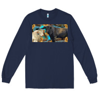 Navy Charolais and black angus bull with sunflower and leopard Long Sleeve Tee - RanaPortraitStore