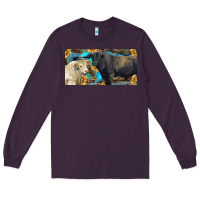 Plum Charolais and black angus bull with sunflower and leopard Long Sleeve Tee - RanaPortraitStore