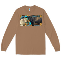 Toasted Coconut Charolais and black angus bull with sunflower and leopard Long Sleeve Tee - RanaPortraitStore