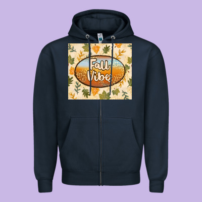 Retro Fall Vibes Zipper Hoodie Designed By Tumblerdesignbyshophia