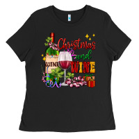 Black Christmas and wine Ladies Tee - AdoDesignShop