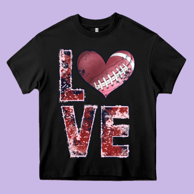 Football Love Heavy Core Tee Designed By Jahusdesignshop