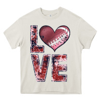 Cream football love Heavy Core Tee - JahusDesignShop