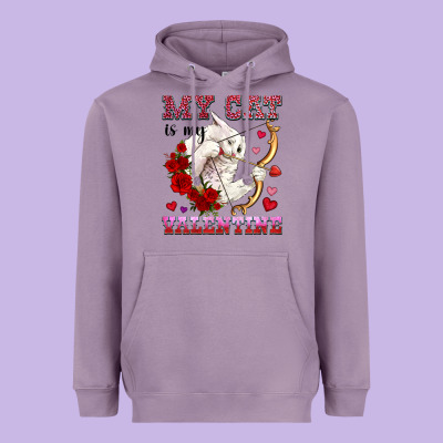 My Cat Is My Valentine Heavyweight Hoodie Designed By Oliviacreatesart