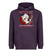 Plum my cat is my valentine Heavyweight Hoodie - OliviaCreatesArt