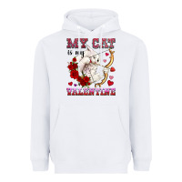 White my cat is my valentine Heavyweight Hoodie - OliviaCreatesArt