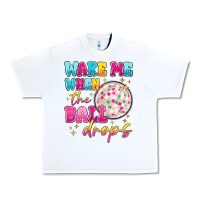 White wake me when the ball drops Urban Heavy Tee - MaliasSmallBusiness