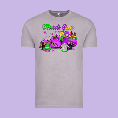 Mardi Gras Truck Gnome Vintage Tee Designed By Jahusdesignshop