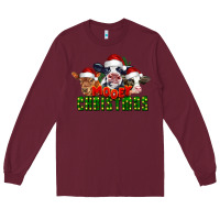 Burgundy Mooey Christmas Cows Long Sleeve Tee - LillyAllenDesigns