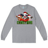 Heather Grey Mooey Christmas Cows Long Sleeve Tee - LillyAllenDesigns