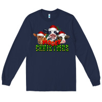 Navy Mooey Christmas Cows Long Sleeve Tee - LillyAllenDesigns