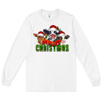White Mooey Christmas Cows Long Sleeve Tee - LillyAllenDesigns