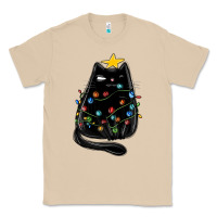 Mushroom christmas cat with lights Classic Tee - MaliasSmallBusiness