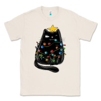 Natural christmas cat with lights Classic Tee - MaliasSmallBusiness