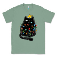 Sage christmas cat with lights Classic Tee - MaliasSmallBusiness