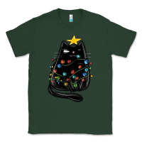 Sports Green christmas cat with lights Classic Tee - MaliasSmallBusiness
