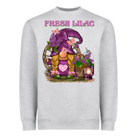 Heather Grey fresh lilac gnome Heavyweight Sweatshirt - BarkalooDesign