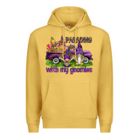 Antique Gold Parading with my gnomies Premium Hoodie - HowdyJamesFarm