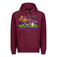Burgundy Parading with my gnomies Premium Hoodie - HowdyJamesFarm