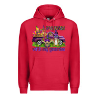 Cardinal Parading with my gnomies Premium Hoodie - HowdyJamesFarm