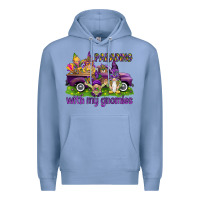 Colony Blue Parading with my gnomies Premium Hoodie - HowdyJamesFarm