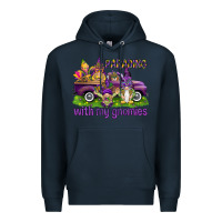 Navy Parading with my gnomies Premium Hoodie - HowdyJamesFarm