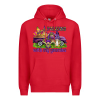 Red Parading with my gnomies Premium Hoodie - HowdyJamesFarm