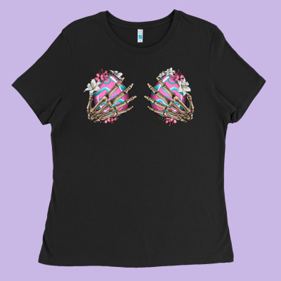Easter Hands Skeleton Ladies Tee Designed By Jasminsmagicworld