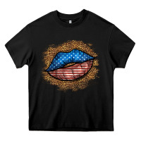 Black western 4 of july lips Heavy Core Tee - BundleAndBundleShop