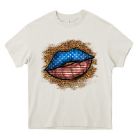 Cream western 4 of july lips Heavy Core Tee - BundleAndBundleShop