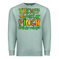 Seafoam St. Patrick's They call me mister pinch charming Premium Sweatshirt - OliviaCreatesArt