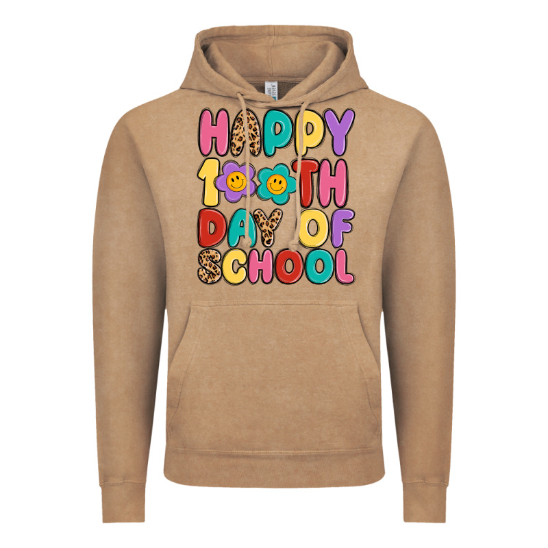 Happy 100 Th Day Of School Vintage Hoodie by MaliasSmallBusiness | Teevron