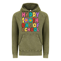Vintage Olive happy 100 th day of school Vintage Hoodie - MaliasSmallBusiness